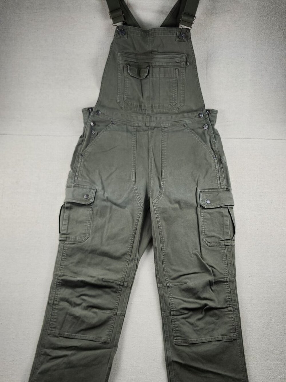 Duluth Trading Co. Women’s Lx31 DuluthFlex Fire Hose Bib Overalls Olive